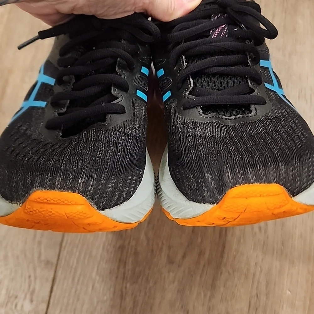 Asics Flytefoam Running Shoe Womens 7.5 Black Teal Training Trail Sneaker Hiking
